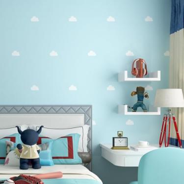 Imagem de Material não tecido céu azul e nuvens brancas papel de parede sala de estar quarto quarto infantil papel de parede azul