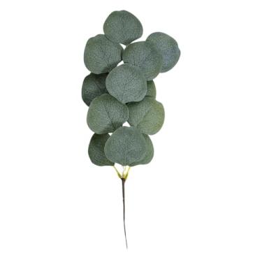 Imagem de 6 peças de arranjos de flores de mesa de plantas artificiais, simulação de plantas verdes, caules e folhas de eucalipto, acessórios para buquê
