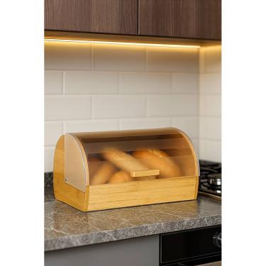 Imagem de Porta Pão Paniere de Bambu com Tampa Basculante Jolitex - Paniere