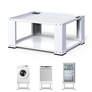 Imagem de Matalde Pedestais Para Lavadora E Secadora - Pedestal Lavanderia De 28" Largura, 18" Altura, Suporte Aço Resistente Secadora, Base Máquina Lavar, Plataforma Elevatória, Branco