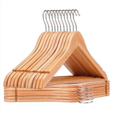 Imagem de Kit Com 20 Cabides De Madeira Cor Marfim Adulto Luxo Loja - Kparts Imp