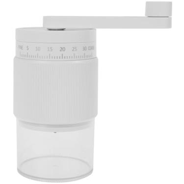 Imagem de Mini moedor de café manual portátil manivela moedor de grãos de café com 35 configurações ajustáveis para acampamento de escritório e casa (branco, 1)