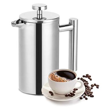 Imagem de Topyond Aço inoxidável Francês, cafeteira, 350 ml, deck duplo isolado térmico, plástico não, para acampar para casa e viajar