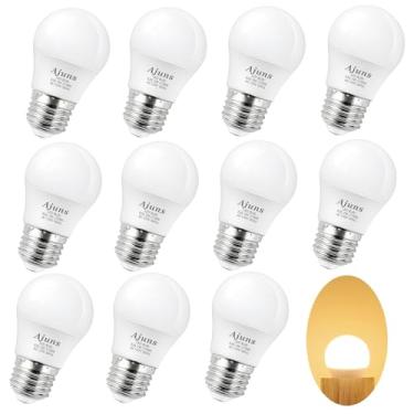 Imagem de Ajuns Lâmpada LED equivalente a lâmpadas de 3W 25 watts, lâmpada A15 120V 25W 2700K branca macia de baixo watt, lâmpada de mesa para quarto, pacote com 12