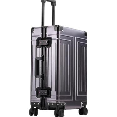 Imagem de Malas De Viagem De Alumínio E Liga De Magnésio Mala De Metal De Roda Universal Portátil Toda Em Alumínio Para Viagens De Negócios, D, 28in