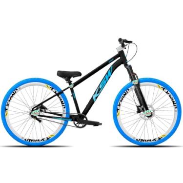 Imagem de Bicicleta KSW do Grau Kit 1x1 Freio Hidráulico Pneus Flame,PRETO AZUL E AZUL CLARO 2
