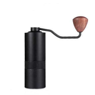 Imagem de WZZHHJ Moedor de café manual portátil — Moagem ajustável de precisão, aço inoxidável 304 + corpo de madeira e alumínio aeroespacial, rebarba de cerâmica e cabo dobrável — casa, viagem, acampamento
