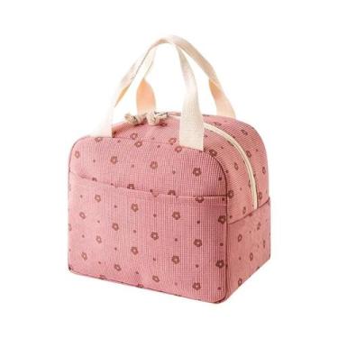 Imagem de Bolsa Térmica Impermeável Para Alimentos Com Estampa Floral, Cooler Du