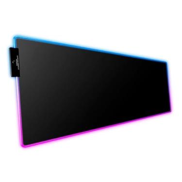 Imagem de Mousepad Aigo DarkFlash Flex 800 RGB 800 x 300 mm | Superfície Têxtil | Base Antiderrapante | LED RGB | Borda Costurada | 4 mm | Tamanho Estendido | Preto | SKU: Aigo-DarkFlash-Flex-800-RGB