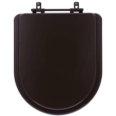 Imagem de Assento Sanitário Poliester Carrara Marrom Fosco Ferragem Marrom Para Vaso Deca
