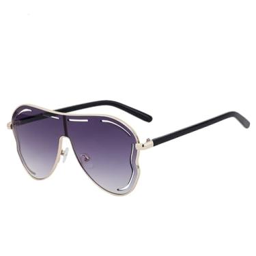 Imagem de Óculos de sol borboleta grandes femininos, armação grande, proteção UV400, C1DoubleGray, 144 mm