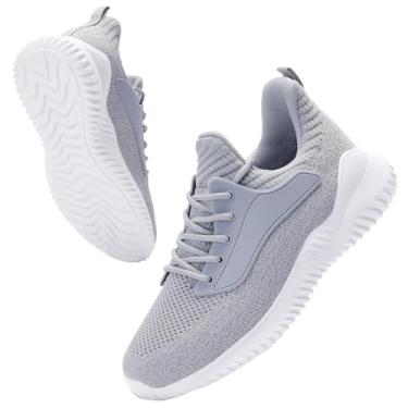 Imagem de VIPSUPER Tênis feminino de caminhada – Espuma viscoelástica, sem cadarço, academia, treino, enfermagem, conforto e trabalho, leve, Cinza, 36
