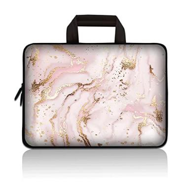 Imagem de Capa universal para tablet de 7 a 9 polegadas ultra-portátil, bolsa de transporte de neoprene compatível com Apple iPad mini, Samsung, Google, HP, Acer (mármore rosa)