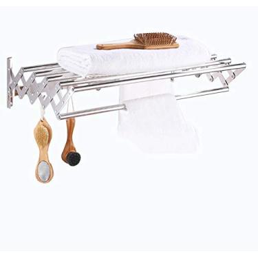 Imagem de Toalheiro de armazenamento de banheiro toalheiro de chá para banheiro toalheiro sobre a porta toalheiro armazenamento de toalhas expansível e armazenamento duplo para banheiro