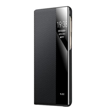 Imagem de LYJSMGZ Capa à prova de choque para Huawei Mate XT, textura de fibra de carbono magnética, função de proteção da câmera, capa fina, preta, Mate XT