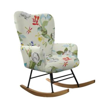Imagem de CRFATOP 1 capa para cadeira de balanço de berçário impressa para cadeira de balanço estofada para poltrona de banquete capa protetora de móveis para sala de estar, quarto, escritórios, A34
