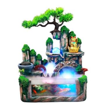 Imagem de XFNVXC Fonte decorativa para uso interno de mesa de resina ornamental e água corrente ornamentos empresa hotel loja decoração ornamentos fonte de jardim casa