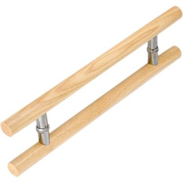 Imagem de Puxadores de porta H Sbarn, oficina de sala de estudo, puxador simples de barra de puxar de madeira maciça, maçaneta de porta lisa dupla face, ferragens/estilo 2/80 cm/31,4 pol