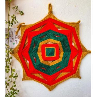 Imagem de Mandala de lã Decorativa - Artesanal