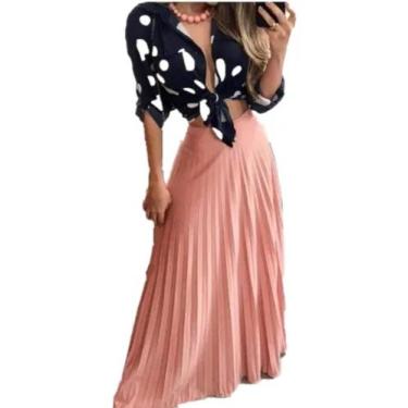 Imagem de Saia plissada longa - D e F MODAS