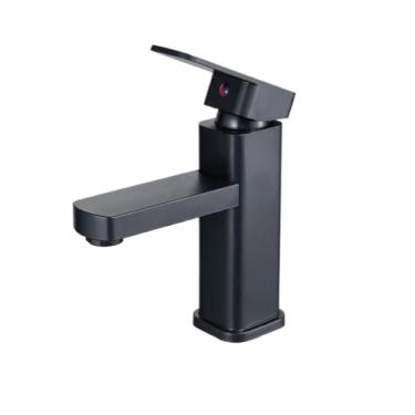 Imagem de Torneira banheiro cuba monocomando preta lavabo mesa bica alta Arejador Econômico Ajuste Água Quente Fria(Preto kit2)
