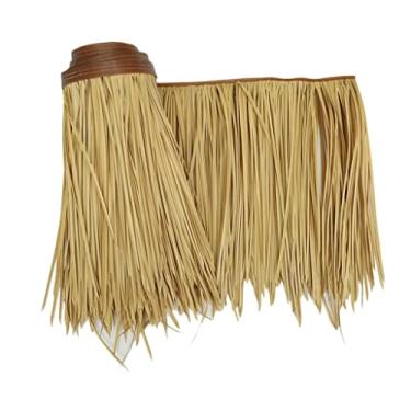 Imagem de Rolos de palha para telhado de palha de palmeira telhado de palha mexicano tiki bar grama rolo de palha mexicana grama cega de pato para telhado de palha Tiki Bar Hut decorações (amarelo f, 0,5 x 6 m