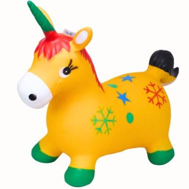 Imagem de Upa Upa Unicórnio Amarelo Musical Borracha Pula Pula C/Som Luz - Castela