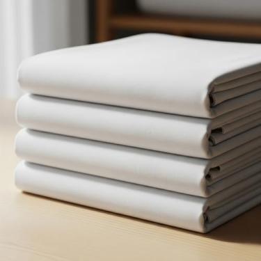 Imagem de Confort Linens Lençol de Cima Queen 250x260cm, Algodão Percal 200 Fios, Branco, Kit com 4 Peças, Toque Macio, Qualidade Premium – Confort Linens