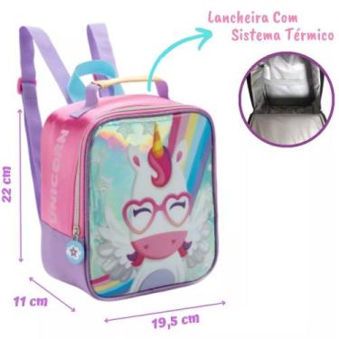 Imagem de Lancheira Termica Infantil Menina Unicórnio Magic Denlex