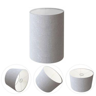 Imagem de Cúpula Abajur E Luminária Cilíndrica Vivare Cp-7006 ø18x25cm - Bocal Nacional Rustico-cinza