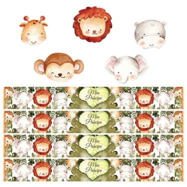 Imagem de Kit 4 Faixas Decorativas Papel Parede E 5 Adesivos Infantil 
