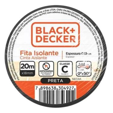 Imagem de Fita Isolante Preta Black Decker 18mm X 20m - Black Bull