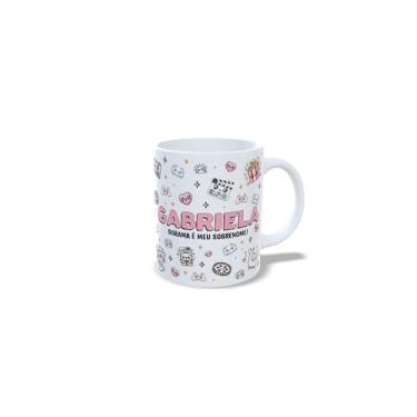 Imagem de Caneca de Cerâmica Personalizada Dorama, Branca, 325ml, com letra e nome, nome personalizável (g)