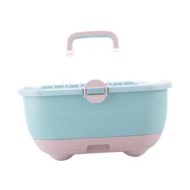 Imagem de Kokiya Caixa de armazenamento da cremalheira de secagem da garrafa, caixa dos utensílios de mesa da caixa da garrafa, cesta fácil de limpar do filtro do