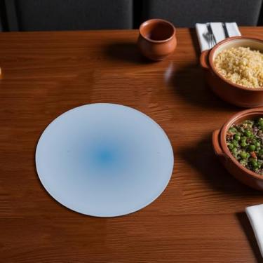 Imagem de Generic 1 peça de porta-copos redondo trivet azul acrílico 9,5 x 9,5 x 0,3 cm