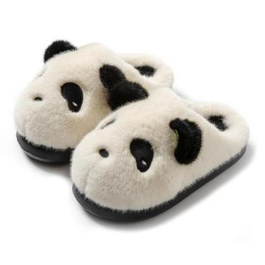 Imagem de Chinelos WYIKE Panda Plush Animal Warm para mulheres, brancos, tamanho