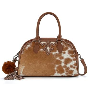 Imagem de Trinity Ranch Mini bolsa esportiva feminina de couro bovino, Marrom