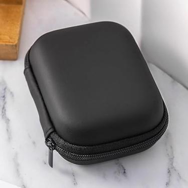 Imagem de Bolsa de armazenamento portátil mini 3C para dispositivos digitais, capa de couro artificial, carregador de fone de ouvido, cabo de dados, organizador de disco U