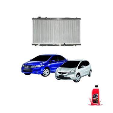 Imagem de Kit Radiador Honda City/Fit 1.4/1.5 16V 09/13 + Aditivo Radiador Paraflu Rosa 1L