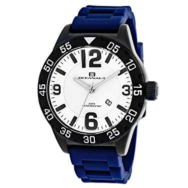 Imagem de Oceanaut Relógio Masculino 'Aqua One' Quartzo Aço Inoxidável e Silicone, Cor: Azul (Modelo: OC2714)