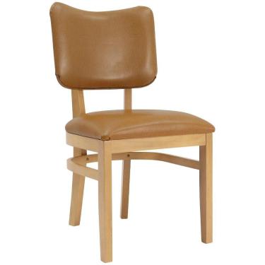 Imagem de Cadeira Estofada Canela Pes Madeira Amendoa Nacc Canela Amendoa
