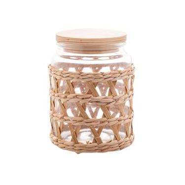 Imagem de Porta Mantimentos de Vidro com Sisal e Tampa de Madeira 750ml - Wolff