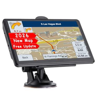 Imagem de Navegação GPS para carro, caminhão, navegador, mapas mais recentes, tela sensível ao toque de 17,8 cm, veículo, GPS, caminhoneiro, navegação por voz, aviso de velocidade, atualização vitalícia