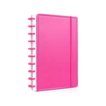 Imagem de Caderno De Discos Grande 80 Folhas B5 Tamanho Colegial Pautado Inteligente Mágico Capa Dura Lisa Colors Básico Com Elástico 1 Matéria (Rosa Escuro)