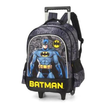 Imagem de Mochila Infantil Escolar Menino Batman Preto 33x44x16cm - Luxcel