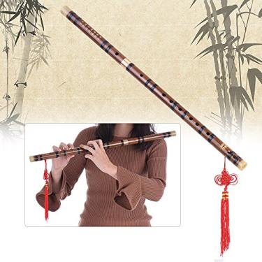 Imagem de Flauta de bambu amargo plugável Dizi Instrumento sopro madeira chinês tradicional artesanal Chave C para nível estudo Pe