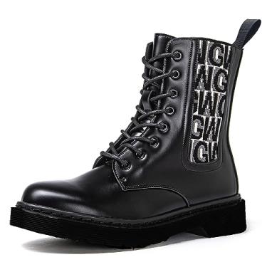 Imagem de GLOBALWIN Botas de combate femininas com cadarço botas de cano curto femininas de salto baixo, 21yy17, preto, 6.5