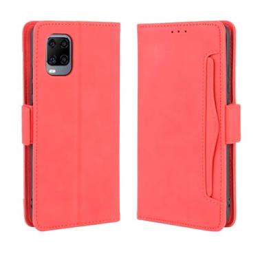Imagem de Capa para ZTE Axon 11 5G,Retro magnético Flip Case,Design de carteira de couro PU com slots de cartão removíveis -Red