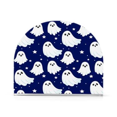 Imagem de JUZIHAI Suporte de guardanapo para mesa, dispensador de guardanapo de acrílico engraçado fantasmas de Halloween, suporte de lenços independente de mesa para cozinha, jantar, bar, festa, decoração de