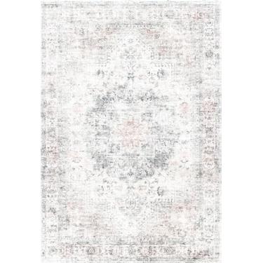 Imagem de Zanipex Tapetes de área de 20 x 25 cm para sala de estar, tapetes laváveis para quarto, 13 x 17 cm, entrada de corredores, cozinha, tapete boho interno, tapete de escritório bege (rosa pó, 1,5 x 18 m